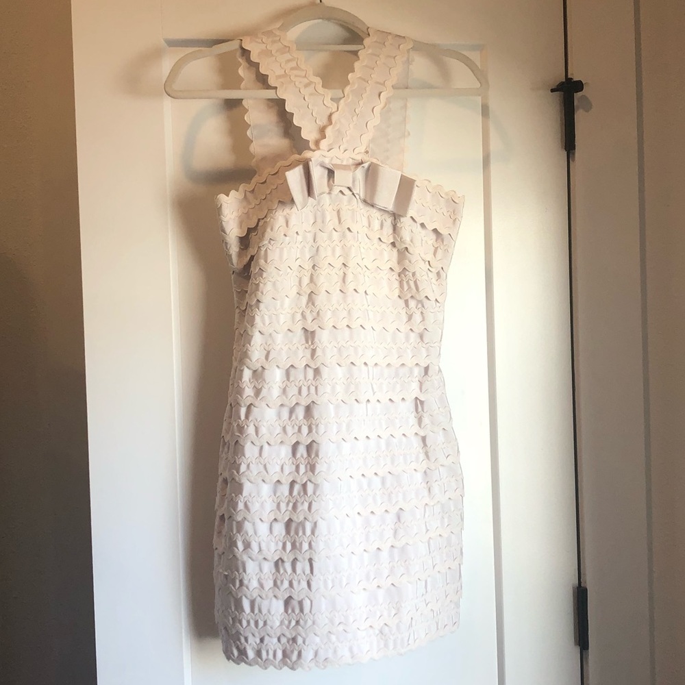 Marc Jacobs White Criss-Cross Neckline Party Dress